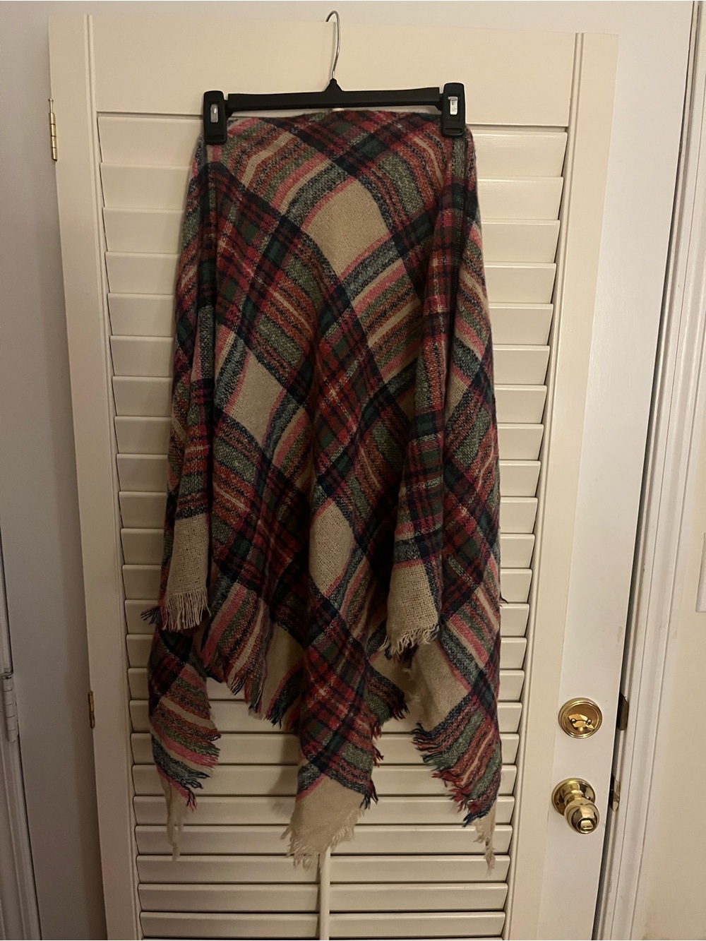 Tartan plaid fringe scarf